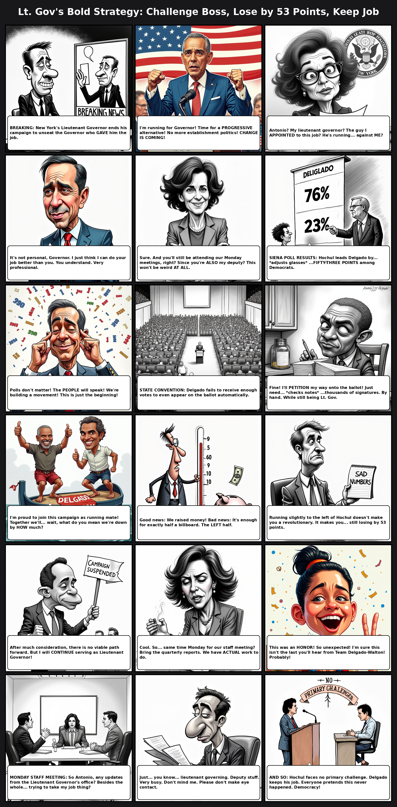 Lt. Gov's Bold Strategy: Challenge Boss, Lose by 53 Points, Keep Job